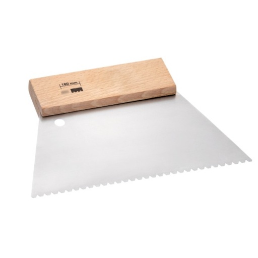 [031138-94020110] ESPATULA DENTADA B2 MANGO MADERA - 180mm