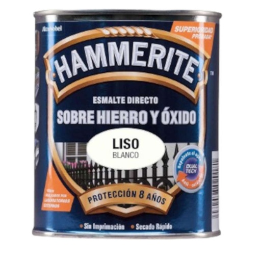 [001595-5094110] HAMMERITE LISO BRILLANTE - BLANCO - 250 ML